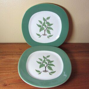 taylor smith conversation vintage coffee tree appetizer plates - pair (W4727)
